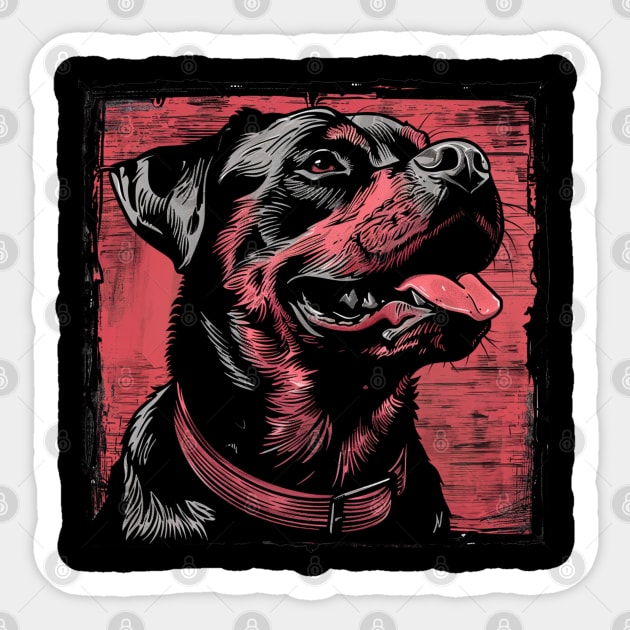 Retro Art Rottweiler Dog Lover Sticker by June Sixteen